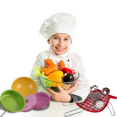 

Colorful Kitchen Complete Mini Stainless Steel Toy Kitchenware Pretend Playset