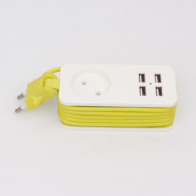 

4 Ports USB Socket Portable Power Strip with EU Plug