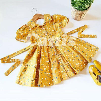 

Toddler Kids Baby Girl Casual Clothes Short Sleeve Floral Party Dress Sundress