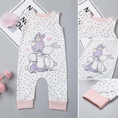 

My 1st Easter Newborn Baby Girl Romper Sunsuit PlaysuitHeadband 2pcs Clothes