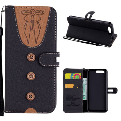

MOONCASE Huawei P10 stitching embossed womens leather case - black