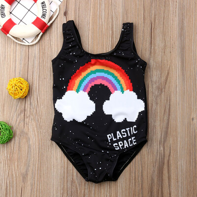 

Toddler Kids Baby Girls Rainbow Swimwear Swimsuit Bathing Suit Beachwear Summer