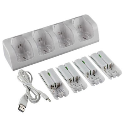 

4Pcs 2800mAh Rechargeable Cells Wii-Cell Charging Dock Stand for Wii Remote N-switch Accessory