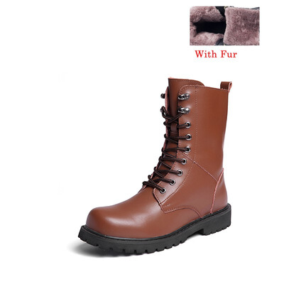 

Military Boots Men Winter Shoes Warm Men Leather Boots Footwear Cowboy Tactical Boots Men Shoes Size 38-48