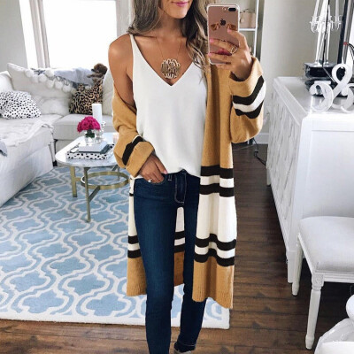 

Women Long Sleeve Knitted Plus Pockets Cardigan Sweater Outwear Coat Jacket