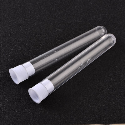

PH PANDAHALL 100 Pcs Clear Plastic Bead Containers Test Tube With White Lid
