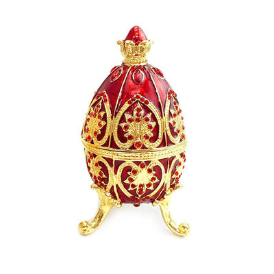 

Luxury Rhinestones Easter Egg Jewelry Box Trinket Metal Crafts Storage Box