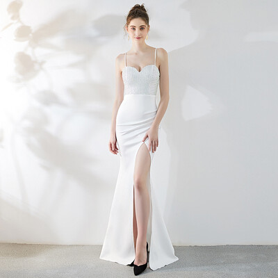 

Fashion Sexy Sling Evening Dresses Long Sequin Party Banquet Womens Mermaid Evening Dress Hosts Long Skirt