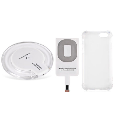 

Qi Wireless Charger Charging Receiver Transparent Case For iphone 66s