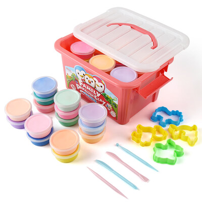 

Parent-child penguin color clay plasticine ultra-light clay space sand childrens toys 36 color light clay pottery clay clay housework manual DIY tool mold storage box set