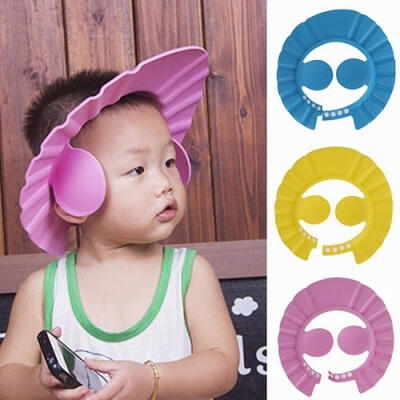 

Fashion Baby Kid Shampoo Shower Bathing Protect Ear Wash Hair Cap Hat Cute