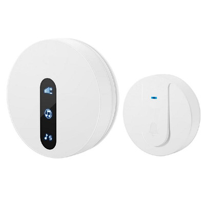 

Wireless Self-powered Doorbell Transmitter with Receiver Unique Sliding Button 58 Melodies 4 Levels Volume Adjustment Outdoor Wate