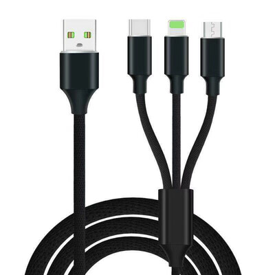 

High Speed Nylon Fast Charging 3 in 1 Type-C 8 Pin Micro USB Cable