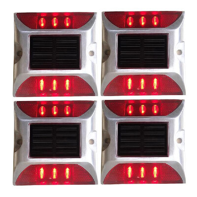 

Solar Deck Lights 6-LED Driveway Light Aluminum Waterproof Outdoor Path Road Stairs Step Ground Lamp for Pathway Garden Patio Yard