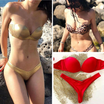 

US STOCK Women Bikini Set Bandage Push-Up Padded Swimwear Swimsuit Bathing Sexy