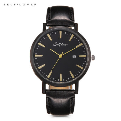 

SELF LOVER SL1005 Male Quartz Watch Ultra Thin Leather Strap Calendar
