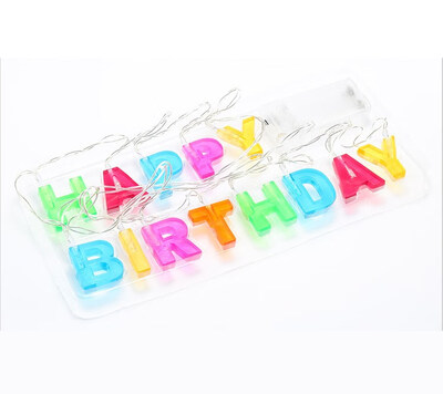

FUNNYBUNNY HAPPY BIRTHDAY LED String Lights Multicolor Light Up Letter Birthday Party Hanging Decorations