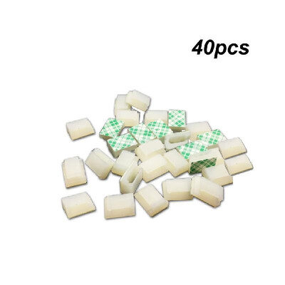 

40pcs Car Data Cord Tie Cable Mount Wires Fixed Clips Self-adhesive White