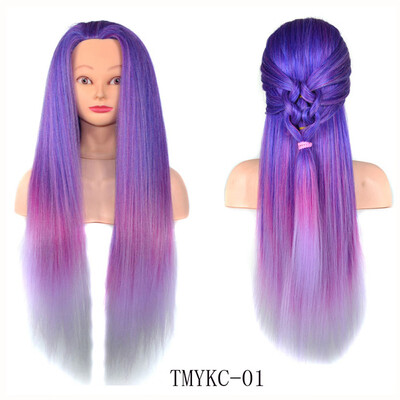 

Gobestart Colorful Hair Styling Wig Practice Training Head Mannequin Hairdressing
