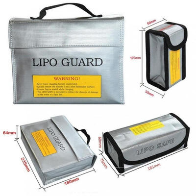 

Silver LiPo Battery Safe Bag Guard Charging Protection Bag Explosion Proof 3 Size