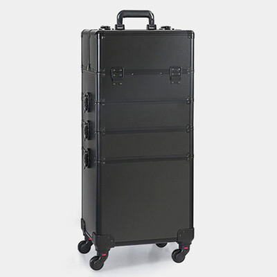 

Brand Aluminum frame 4 layers Trolley Makeup Box Beauty Case with wheel professional makeup Suitcase makeup New Universal Wheels