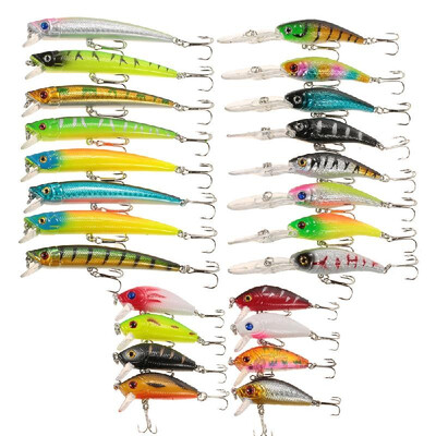 

43pcs Assorted Size Minnow Fly Fishing Lures Pencil Popper Crankbaits Carp Fishing Wobbler Suspending Artificial Hard Baits Kit Fi