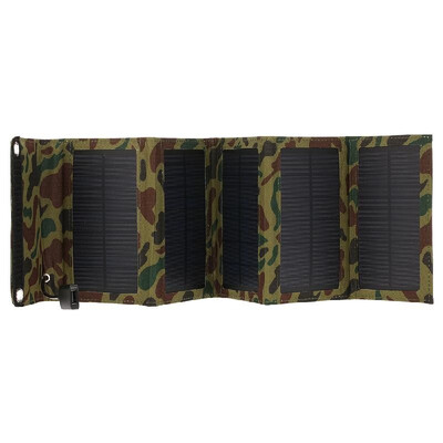 

10W5V Portable Solar Charger With USB Port Foldable 5 Solar Panel Camping Hiking Travel Compact Solar Power Phone Charger For Tab