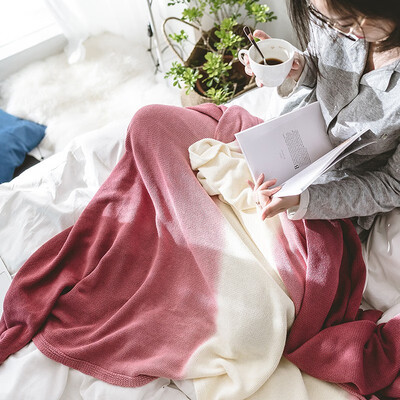 

New Knit Blanket Cotton Gradient Knit Throw Home Blanket
