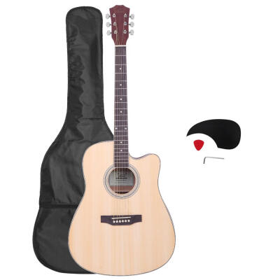 

Glarry GT601 41" 6-String 20-Fret Dreadnought Spruce Front Cutaway Sapele Back Folk Guitar with Bag & Board & Wrench Tool