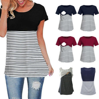 

Women Pregnant Maternity T-Shirt Nursing Tops Breastfeeding Fashion Solid Shirts
