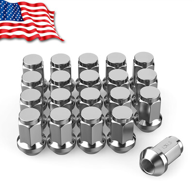 

20 Chrome Bulge Lug Nuts 12x15 M12x15 Cone Seat Closed End Fits Acura Honda