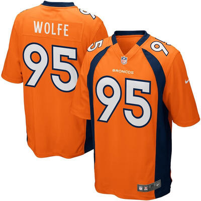 

Mens Football Jersey Denver Broncos Derek Wolfe Orange Game Jersey