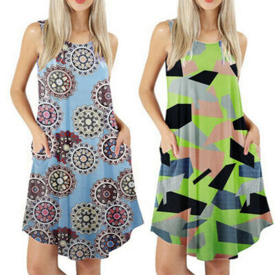 

Women Summer Boho Short Maxi Dress Evening Cocktail Party Beach Dresses Sundress