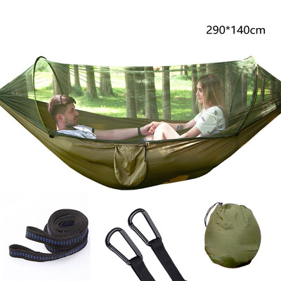 

Outdoor Mosquito Net Parachute Hammock Portable Camping Hanging Sleeping Bed High Strength Sleeping Swing 290x140cm