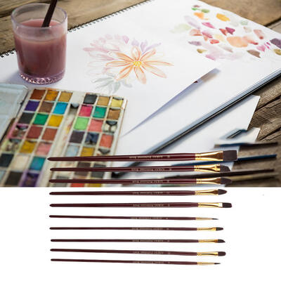 

Greensen 10pcsset Nylon Hair Paint Brush Tool For Art School Watercolor Acrylic Painting Supplies