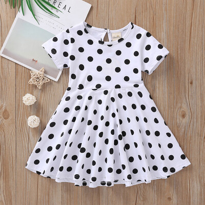 

Kids Girls Vintage Dress Polka Dot Princess Swing Rockabilly Party Dresses
