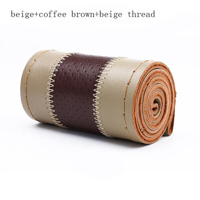 

Car Steering Wheel Cover Auto Interior Accessory Genuine Leather with hole Braid With Needle Thread Fashionable for most of cars