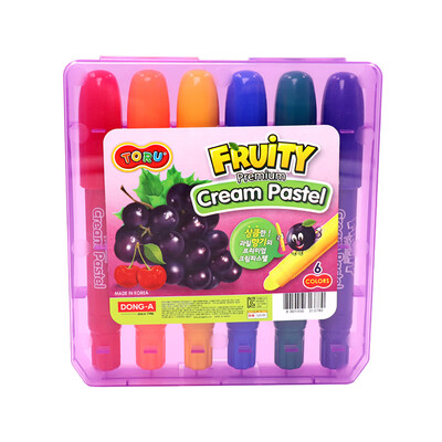 

Korea East Asia DONG-A 6 color fruit cream bright stick painting stick childrens painting colorful stick crayon rotating oil painting stick 6 color installed FCP137-6 imported