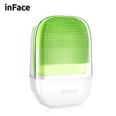 

inFace Sonic Cleansing Instrument Silicone Electric Men&women with the same paragraph Clean Beauty Three Areas Pore Clean Charging Washing Brush Millet Crowd Explosion Green