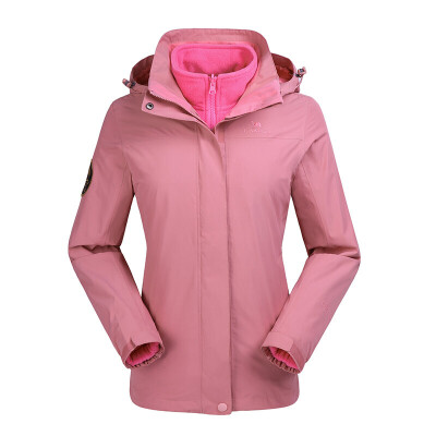 

Jingdong special contribution camel outdoor CAMEL Jackets men&women three-in-one two-piece waterproof windproof mountaineering clothing female A8W131155-1 coral powder