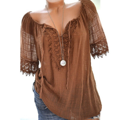 

Nomeni Womens Summer Fashion V-neck Plus Size Loose Tops