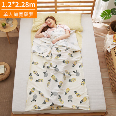 

Banjeni cotton travel dirty sleeping bag sheets hotel across the dirty sheets sleeping bag single double widened portable travel anti-dirty sleeping bag sheets pineapple 180228cm