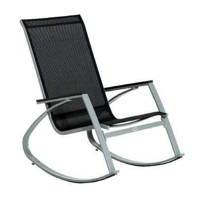 

Padded Steel Sling Porch Rocker Patio Chair