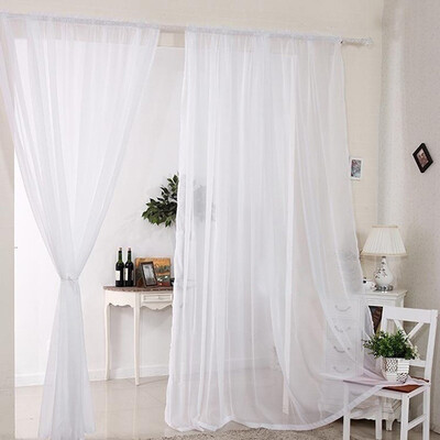 

2 Slot Top Voile Net Panels Voiles Curtains Pair Rod Various Sizes & Colours