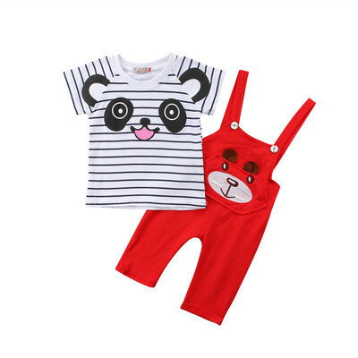 

2PCS Toddler Baby Boy Girls T-shirt TopsPants Overalls Outfits Clothes Set