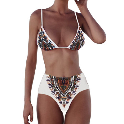 

Saidsome Women African Printing Push-Up Padded Bra Beach Bikini Set Swimsuit Swimwear