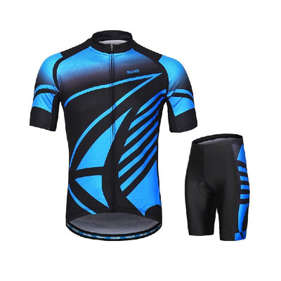 

ARSUXEO Mens Cycling Clothing Set Short Sleeve Set Quick-dry Shirt 3D Cushion Padded Short Pants