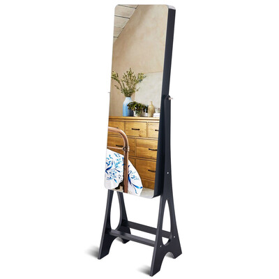 

Standing Armoire Organizer Jewelry Cabinet w LED -Black