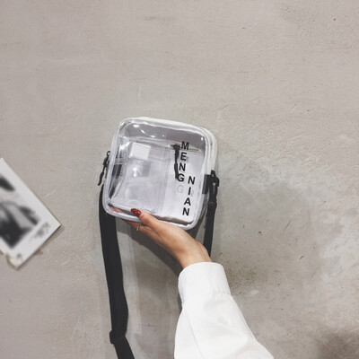 

Tailored Women Bag Wide Shoulder Strap Shoulder Bag Fashion Transparent Messenger Bag
