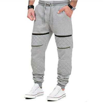 

Mens BASIC JOGGER Pants Fleece Active Urban Harem Slim Fit Elastic Hip hop Dance